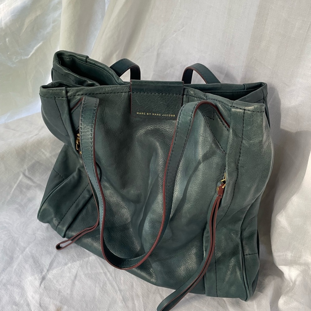 Marc by Marc Jacobs Moto Tote Bag – Teal Green Leather, 11.5”